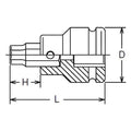 3/4 Sq. Dr. Bit Socket  1/2 Hex Length 76mm