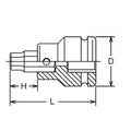 3/4 Sq. Dr. Bit Socket  18mm Hex Length 76mm