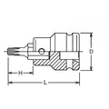 3/4 Sq. Dr. TORX® T55 Bit Socket - Length 76mm