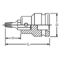 3/4 Sq. Dr. TORX® T60 Bit Socket Length 76mm