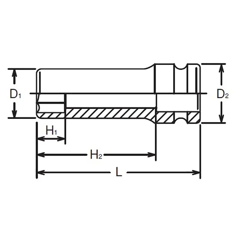 3/4 Sq. Dr. Socket 19mm 6 point Length 100mm – Ko-ken USA