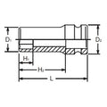 3/4 Sq. Dr. Socket  17mm 6 point Length 75mm Thin walled