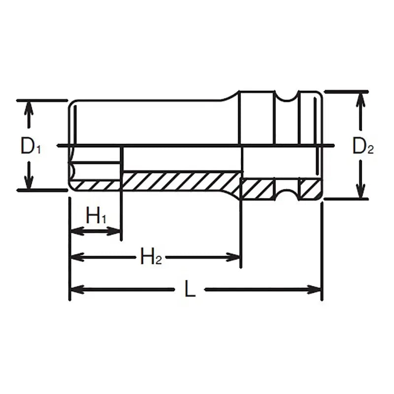 3/4 Sq. Dr. Socket 32mm 6 point Length 75mm Thin walled – Ko-ken USA