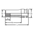 3/4 Sq. Dr. Socket  50mm 12 point Length 100mm