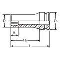 3/4 Sq. Dr. Socket  15mm Surface Drive 100mm