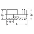 3/4 Sq. Dr. Rear Wheel Nut Socket  13/16 Square Length 67mm