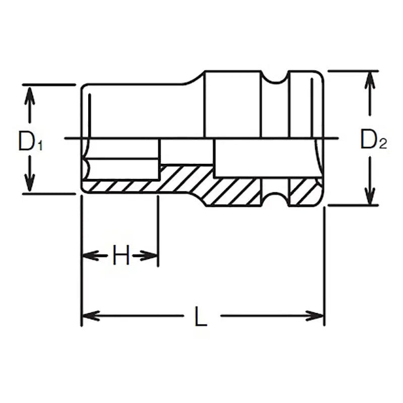 3/4 Sq. Dr. Socket 40mm 6 point Length 57mm Thin walled – Ko-ken USA