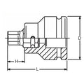 1.1/2 Sq. Dr. Bit Socket  19mm Hex Length 115mm