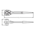 Spud Ratchet  14 x 17mm 12 point Length 250mm