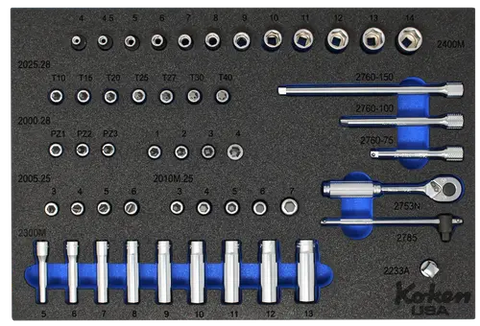 Koken 3250M-00 17 Piece 3/8 Dr 6 Point Socket Set in a Metal Case Koken 3250M-00 17 Piece 3/8 Dr 6 Point Socket Set in a Metal Case