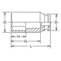 1.1/2 Sq. Dr. Socket  1.3/4 6 point Length 115mm