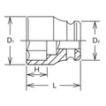 1.1/2 Sq. Dr. Socket  1.11/16 6 point Length 80mm