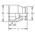 1.1/2 Sq. Dr. Socket  2.15/16 12 point Length 105mm