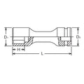 1 Sq. Dr. Extension Socket  24mm 6 point Length 170mm