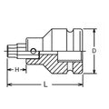 1 Sq. Dr. Bit Socket  18mm Hex Length 92mm