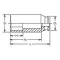 1 Sq. Dr. Socket  1 6 point Length 108mm