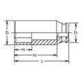 1 Sq. Dr. Socket  1 6 point Length 108mm Thin walled