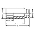 1 Sq. Dr. Socket  20mm 6 point Length 108mm Thin walled