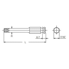 7/16 Hex Dr. TORX® T55 Bit - Length 150mm - Ko-ken USA