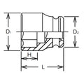 1 Sq. Dr. Socket  1.1/16 6 point Length 57mm Thin walled