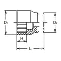 1 Sq. Dr. Socket  1.1/2 12 point Length 66mm