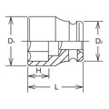 2.1/2 Sq. Dr. Socket  2.1/8 6 point Length 115mm