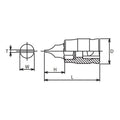 1/4 Sq. Dr. Bit Socket Slotted 1.0X5.5  Length 25mm Z-series