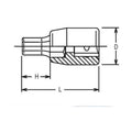 1/4 Sq. Dr. Bit Socket 1/4 Hex Length 100mm