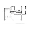 1/4 Sq. Dr. Bit Socket 1/8 Hex Length 100mm