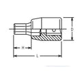 1/4 Sq. Dr. Bit Socket 5/16 Hex Length 100mm