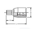 1/4 Sq. Dr. Bit Socket 7/32 Hex Length 100mm