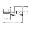 1/4 Sq. Dr. Bit Socket  1/4 Hex Length 25mm