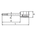 1/4 Sq. Dr. Bit Socket  3mm 6 point Length 25mm Z-series