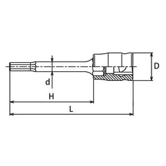 1/4 Sq. Dr. Bit Socket 4mm 6 point Length 50mm Z-series - Ko-ken USA