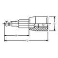 1/4 Sq. Dr. Bit Socket  4mm Ballpoint Hex Length 50mm