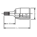 1/4 Sq. Dr. Bit Socket XZN M5  Length 28mm