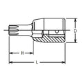 1/4 Sq. Dr. Tamper-Resistant TORXplus® 10IPR Bit Socket - Length 28mm