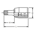 1/4 Sq. Dr. TORX® T10 Bit Socket - Length 28mm