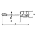 1/4 Sq. Dr. Z-Series TORX®  T10 Bit Socket -  Length 28mm