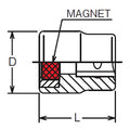 1/4 Sq. Dr. Magnetic Head    Length 17.5mm Magnet