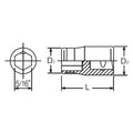 1/4 Sq. Dr. Adaptor  5/16 For 5/16H Bit Length 26mm