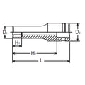 1/4 Sq. Dr. Socket  3/8 6 point Length 50mm