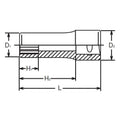 1/4 Sq. Dr. Socket  1/4 6 point Length 50mm