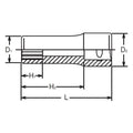 1/4 Sq. Dr. Socket  1/4 12 point Length 50mm