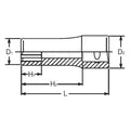 1/4 Sq. Dr. Socket  5mm Surface Length 50mm