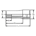 1/4 Sq. Dr. Socket  9mm Surface Length 50mm