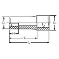 1/4 Sq. Dr. Deep TORX® E4 Socket - Length 50mm