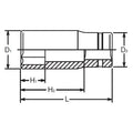 3/8 Sq. Dr. Socket  1/2 6 point Length 55mm