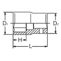 3/8 Sq. Dr. Socket  1/2 6 point Length 26mm