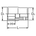 3/8 Sq. Dr. Socket  21mm 6 point Length 32mm